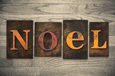 Noel kavramı ahşap Letterpress yazın