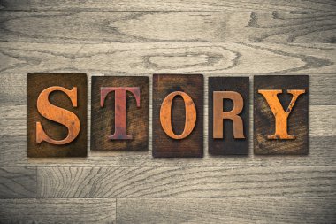 Hikaye kavramı ahşap Letterpress türü