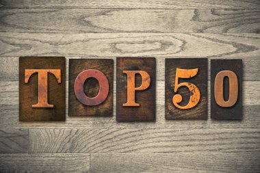 Top 50 kavramı ahşap Letterpress türü