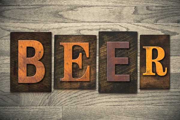 Beer Concept Wooden Letterpress Type — Stock Photo, Image