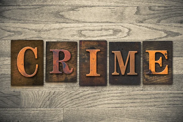 Crime Concept Legno Letterpress Tipo — Foto Stock