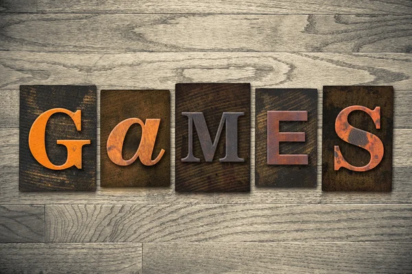 Концепція ігор дерев'яний тип букви — стокове фото
