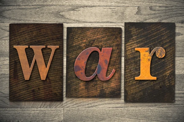 Wojny koncepcja Typografia drewniane typu — Zdjęcie stockowe