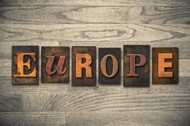 Europe kavramı ahşap Letterpress türü