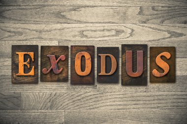 Exodus kavramı ahşap Letterpress türü