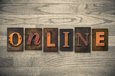 Online kavramı ahşap Letterpress türü
