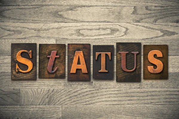 Status Concept houten boekdruk Type — Stockfoto