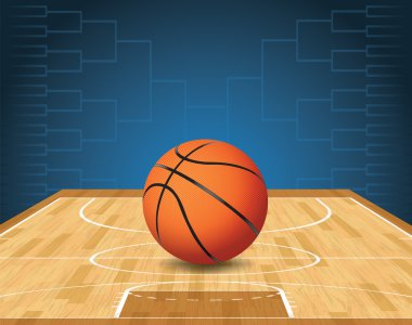 Basketbol Sahası ve top turnuva illüstrasyon