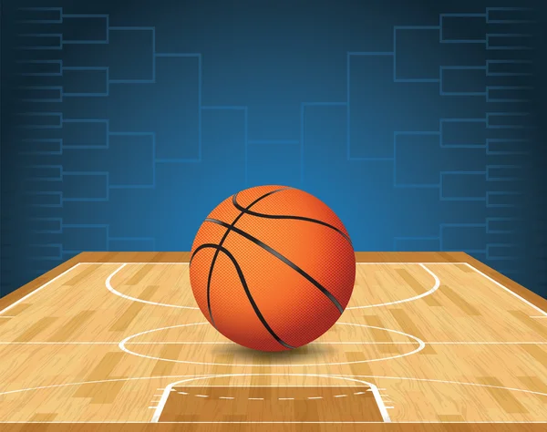 Basketbol Sahası ve top turnuva illüstrasyon