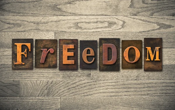 Freedom Wooden Letterpress Concept — Stock Photo, Image