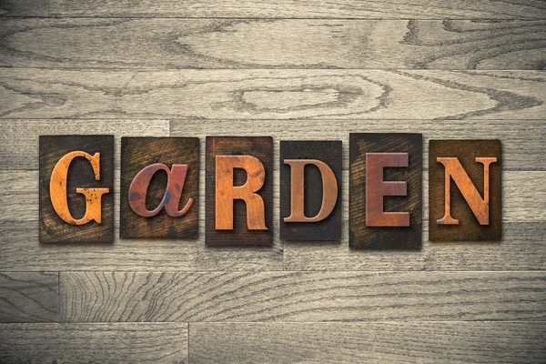 Garden Wooden Letterpress Concept — Stock Photo, Image
