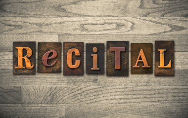 Resital ahşap Letterpress kavramı
