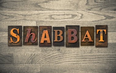 Şabat ahşap Letterpress kavramı