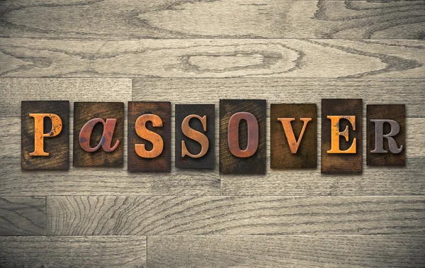 Passover Wooden Letterpress Concept — Stock Photo, Image