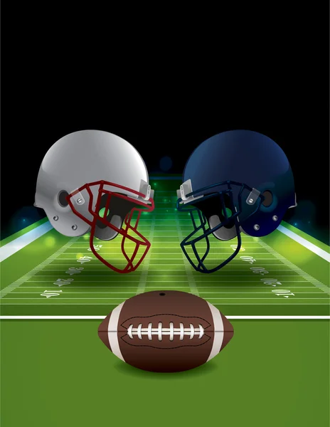 American Football Helmets Clashing on Football Field — Stock Vector