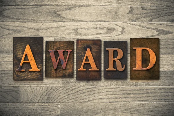 Award Wooden Letterpress Concept — Stock Photo, Image