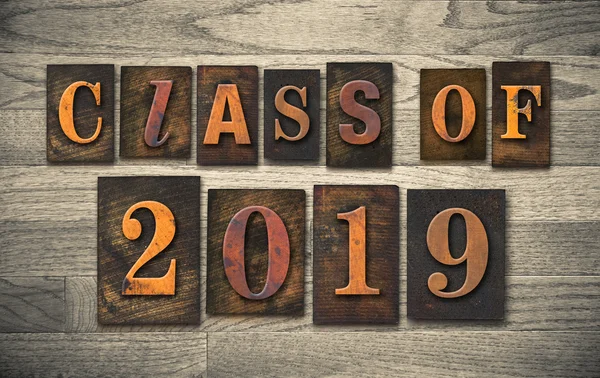 Class of 2019 Wooden Letterpress Type Concept — Stock Photo, Image