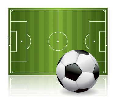 Futbol topu futbol ve alan illüstrasyon izole