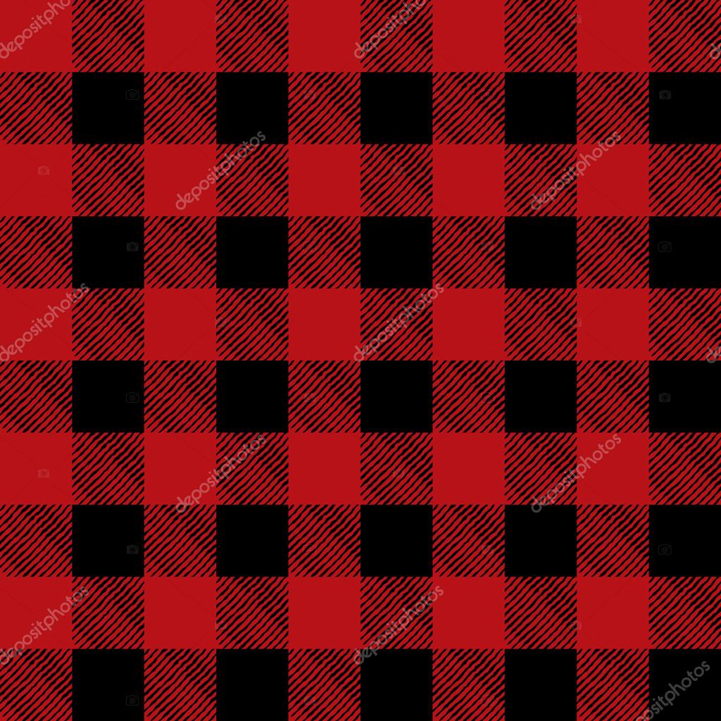 Tiled Red and Black Flannel Pattern Illustration Stock Vector Image by