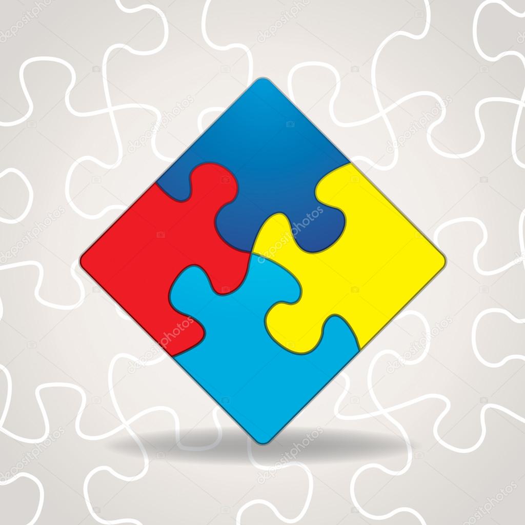 Autism Awareness Puzzle Pieces Illustration