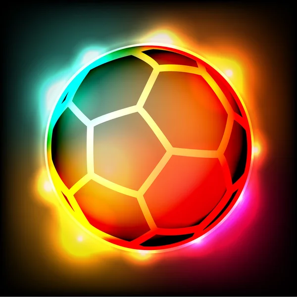 Ballon de football Football Lumières colorées Illustration — Image vectorielle