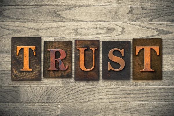 Trust Wooden Letterpress Concept — Stock Photo, Image