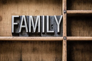 Aile Letterpress türü çekmecede