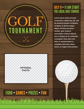 Golf turnuva el ilanı illüstrasyon