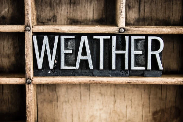 Weather Concept Metal Letterpress Word in Drawer — Stock Photo, Image