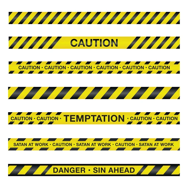 Spiritual Caution Tape Illustration — Stock Vector
