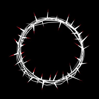 İsa illüstrasyon kırmızı kan ile dikenli taç