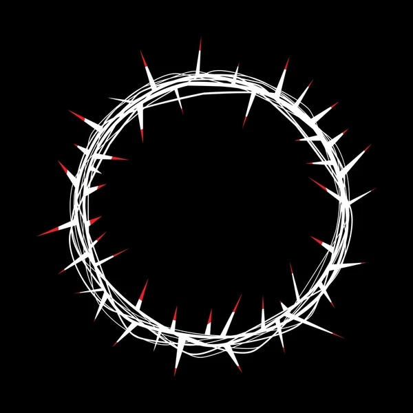 Crown of Thorns with Red Blood of Christ Illustration — Stock Vector