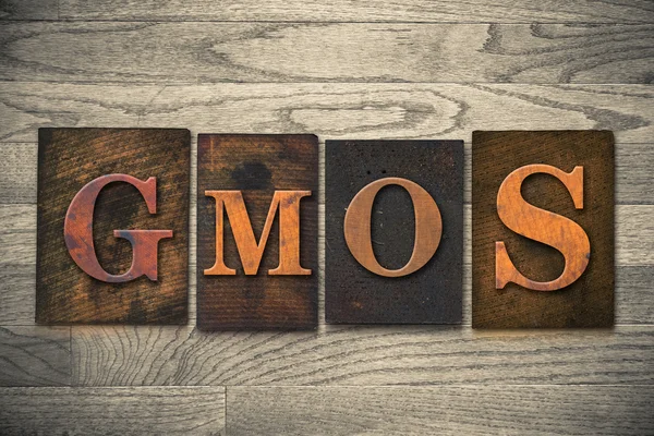 GMOs Wooden Letterpress Theme — Stock Photo, Image