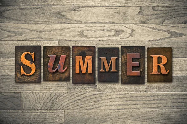 Summer Wooden Letterpress Theme — Stock Photo, Image