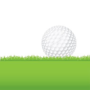 Bir çim arka plan illüstrasyon üzerinde oturan golf topu