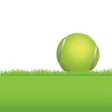 Tennis Ball in Grass Background Illustration clipart