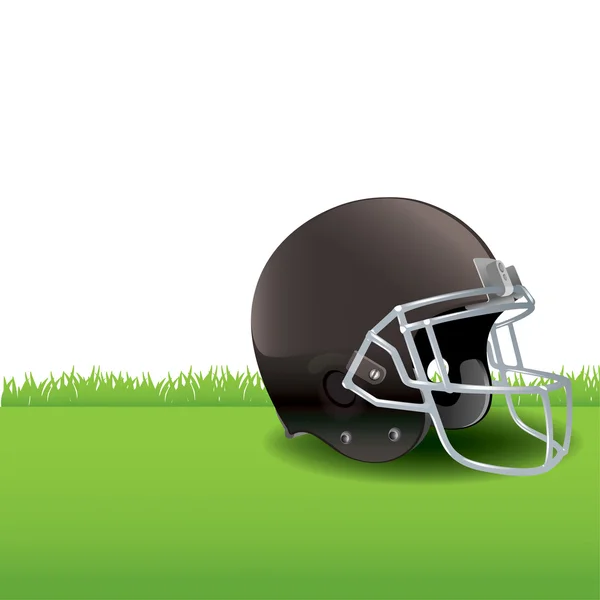 American Football Helm sitzt auf Gras Illustration — Stockvektor