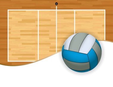 Voleybol ve mahkeme boşaltmak çizim ile