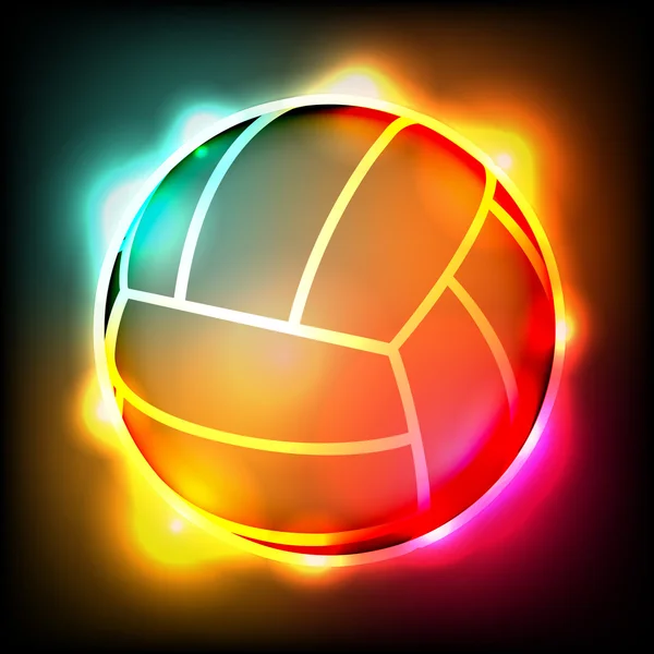 Glowing Colorful Volleyball Illustration — Stock Vector