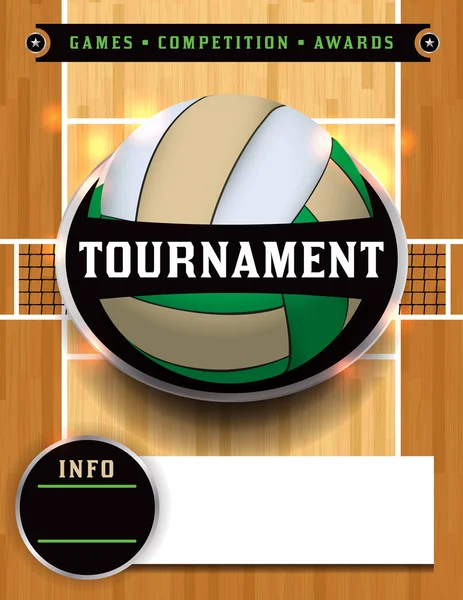 Ilustração cartaz torneio de voleibol — Vetor de Stock