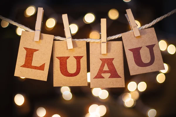 Luau Concept Clipped Cards and Lights — Stock Photo, Image