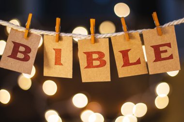 Bible Concept Clipped Cards and Lights clipart