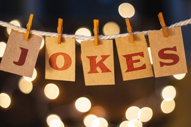 Jokes Concept Clipped Cards and Lights clipart
