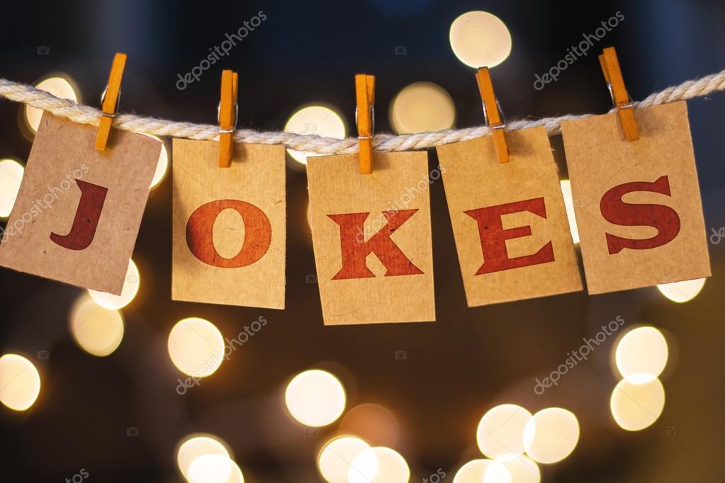 Jokes Concept Clipped Cards and Lights — Stock Photo © enterlinedesign 70819941