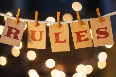 Rules Concept Clipped Cards and Lights clipart
