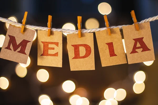 Concepto de medios Tarjetas recortadas y luces —  Fotos de Stock