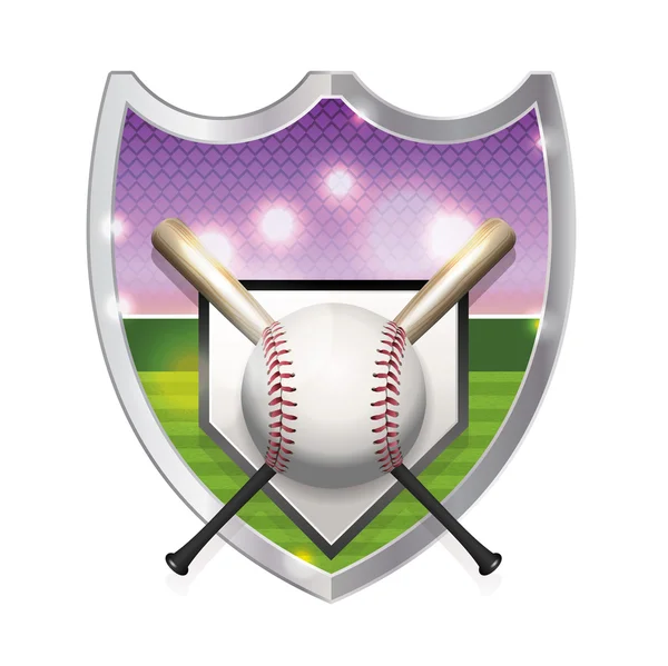 Illustrazione dell'emblema del baseball — Vettoriale Stock