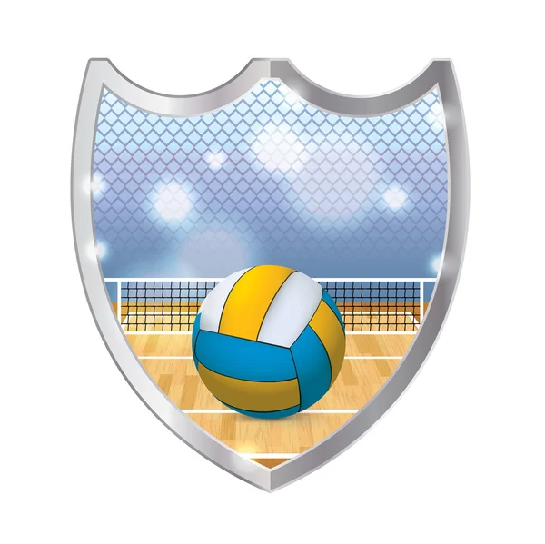 Indoor Volleyball Emblem Illustration — Stock Vector