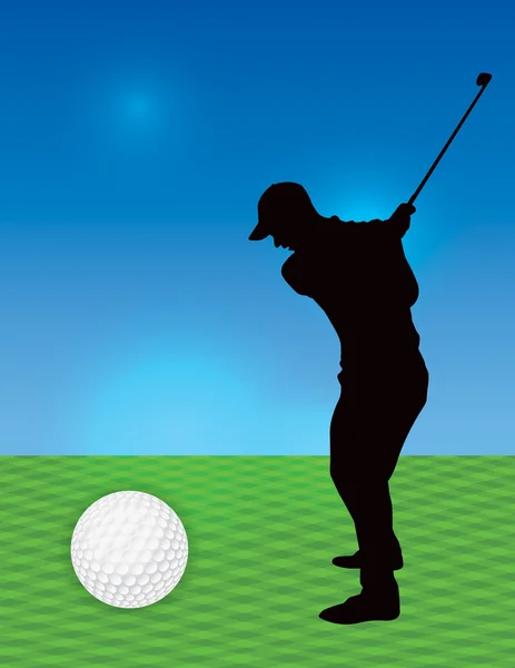 Siluett Man Golf Illustration — Stock vektor