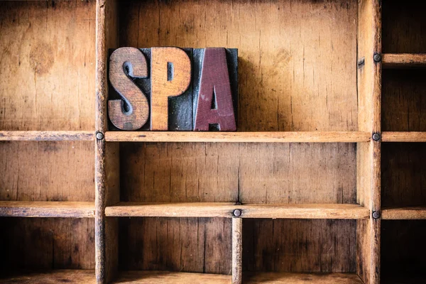 Spa Concept Wooden Letterpress Theme Concept Wooden Letterpress — Stock Photo, Image